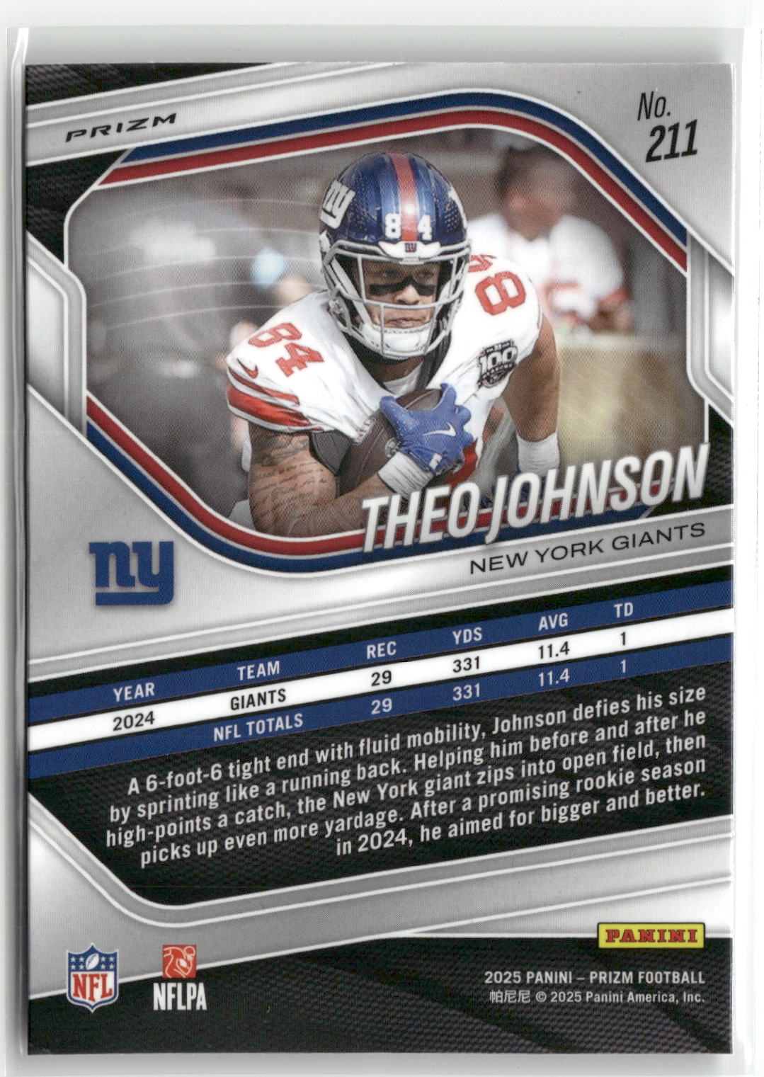 2025 Panini Prizm #211 Theo Johnson Silver-2