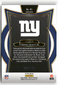 2024 Panini Select #61 Tyrone Tracy Jr. Red Prizm Shock #/249-2