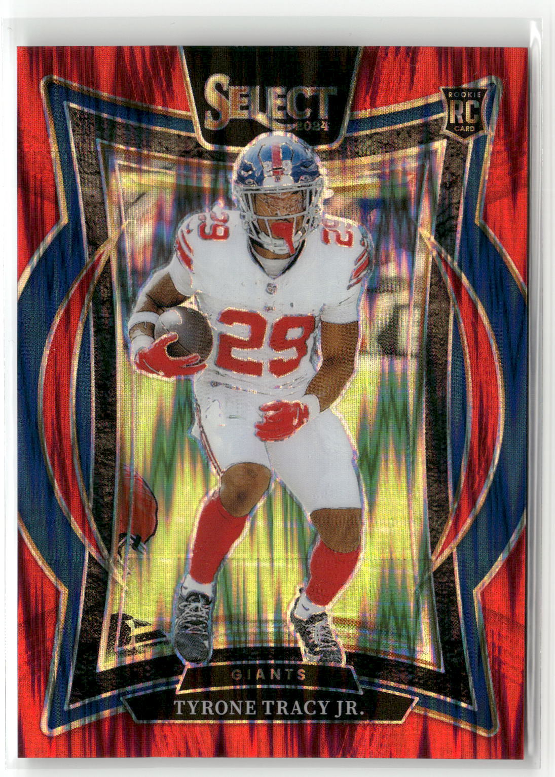 2024 Panini Select #61 Tyrone Tracy Jr. Red Prizm Shock #/249