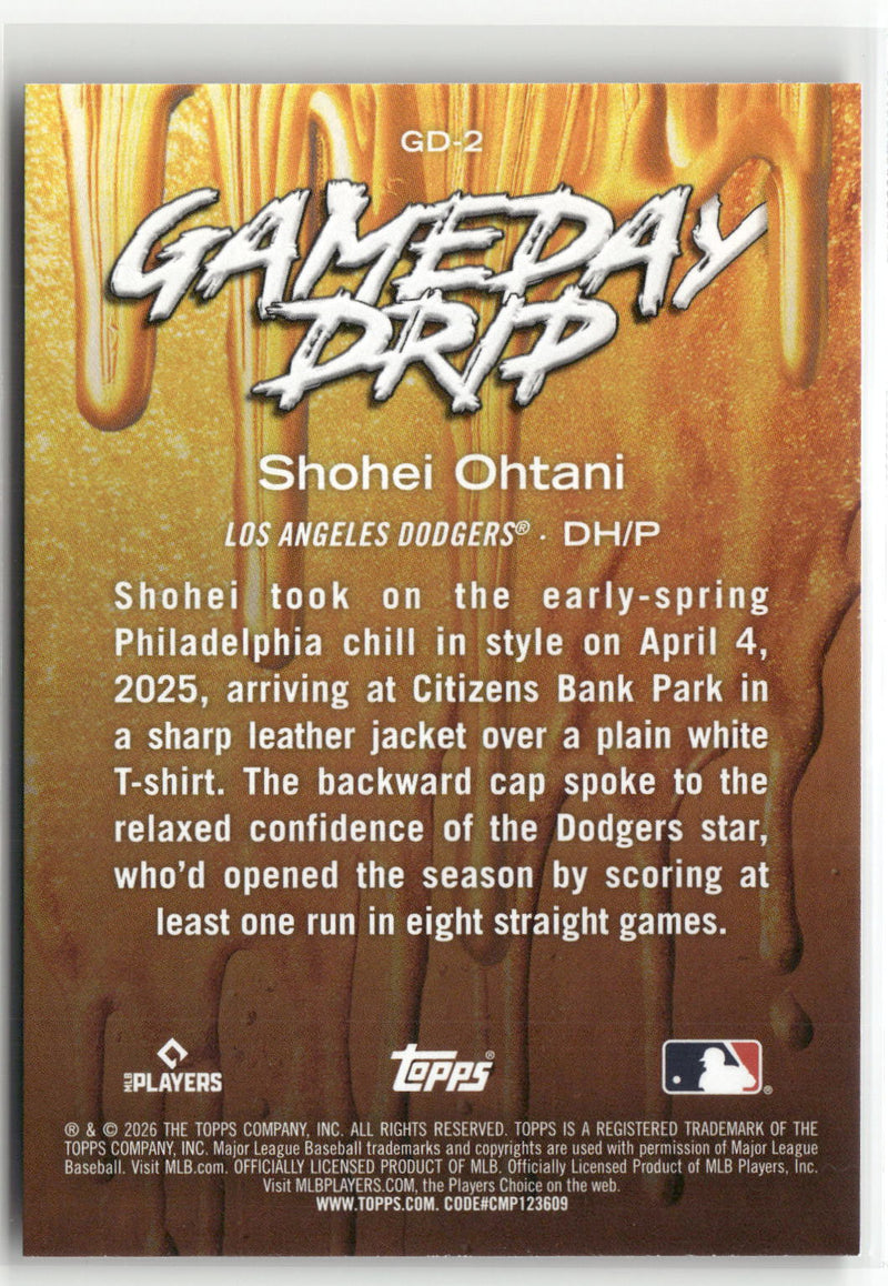 2026 Topps #GD-2 Shohei Ohtani Gameday Drip-2