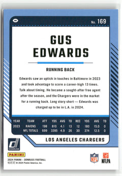 2024 Donruss #169 Gus Edwards Press Proof Black #/10-2