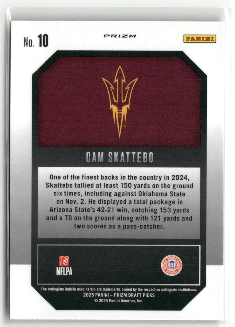 2025 Panini Prizm Draft Picks #10 Cam Skattebo New Recruits Gold Ice-2