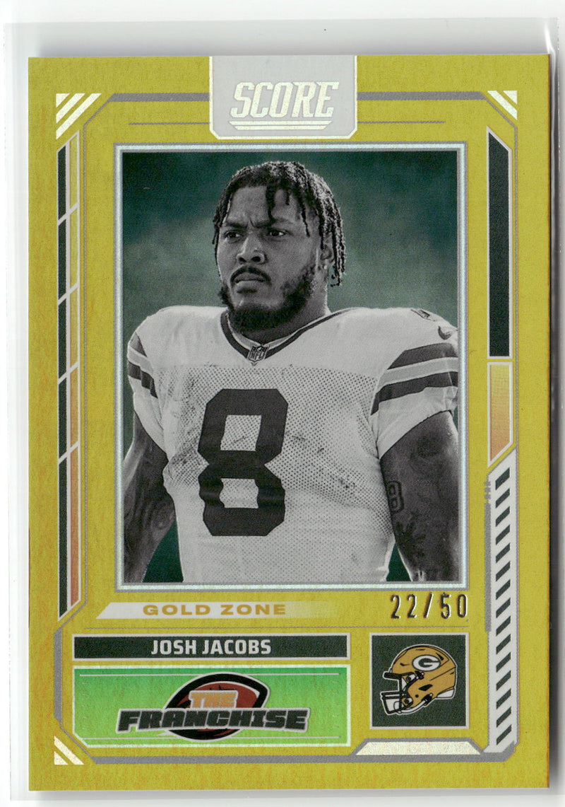 2025 Score #12 Josh Jacobs The Franchise Gold Zone #/50-1