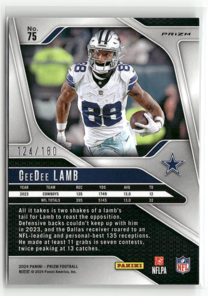 2024 Panini Prizm #75 CeeDee Lamb Hyper #/180-2