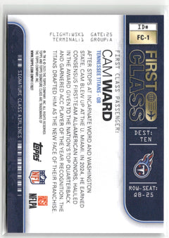 2025 Topps Signature Class #FC-1 Cam Ward First Class-2