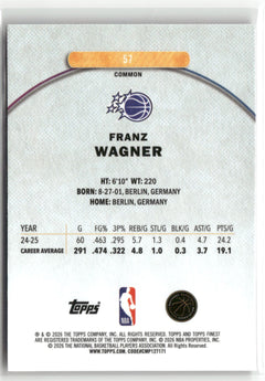 2025-26 Finest #57 Franz Wagner Oil Spill Refractor-2