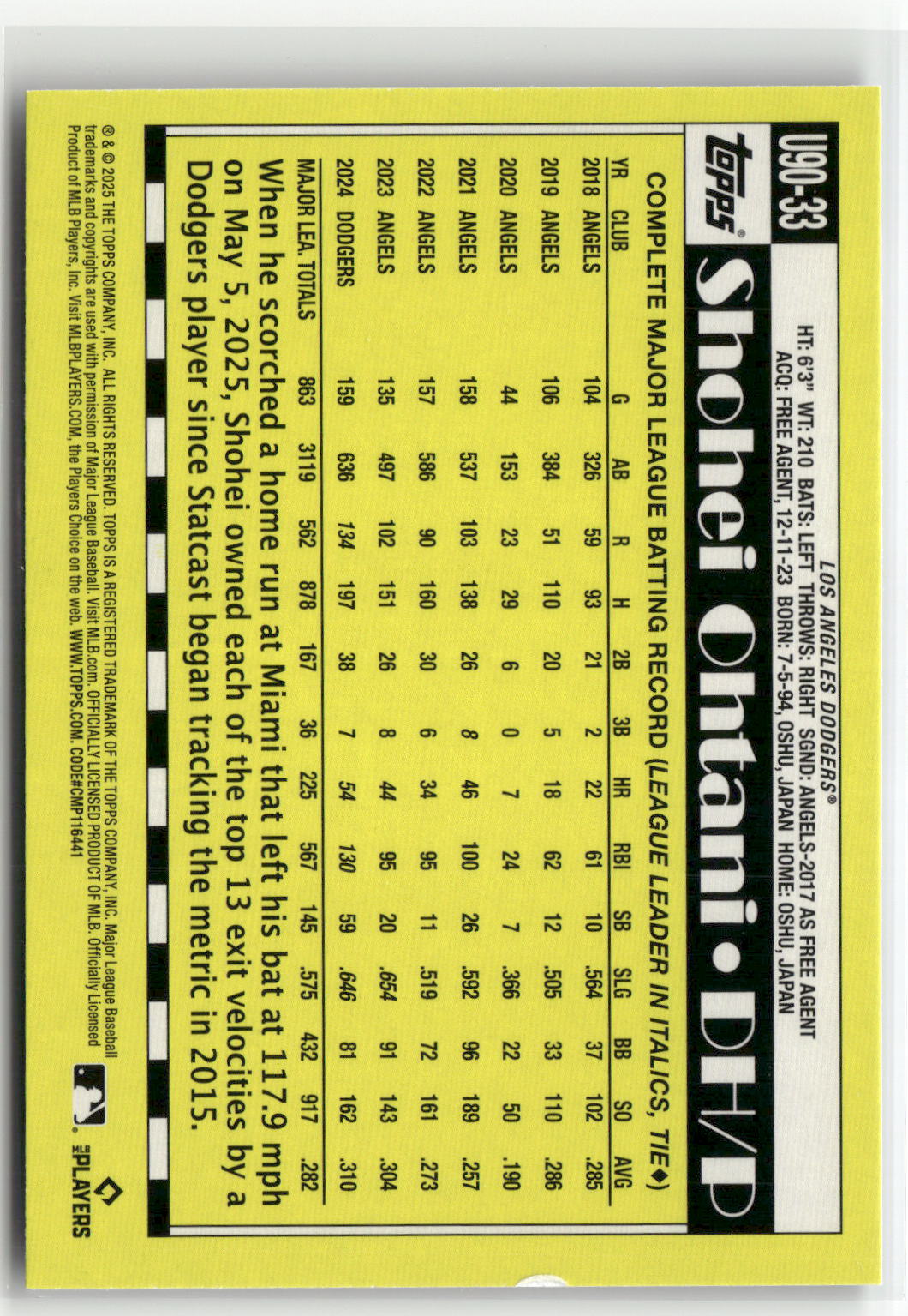 2025 Topps Update #U90-33 Shohei Ohtani 1990 Topps Baseball 35th Anniversary-2