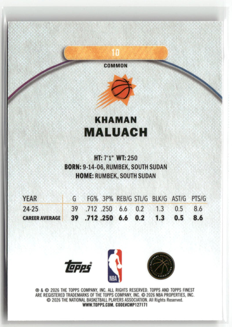 2025-26 Finest #10 Khaman Maluach Oil Spill Refractor-2