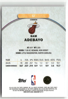 2025-26 Finest #52 Bam Adebayo Oil Spill Refractor-2