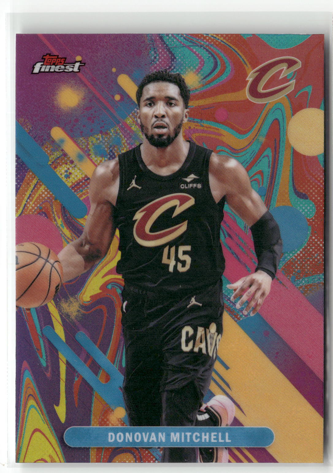 2025-26 Finest #53 Donovan Mitchell Oil Spill Refractor-1