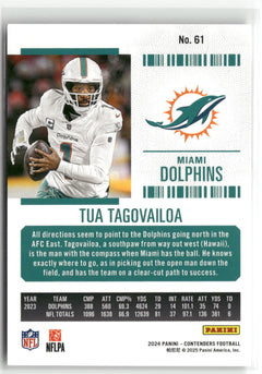 2024 Panini Contenders #61 Tua Tagovailoa Game Ticket Blue #/499-2