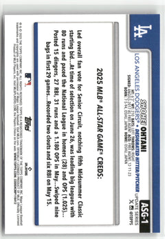 2025 Topps Update #ASG-1 Shohei Ohtani 2025 All-Star Game-2