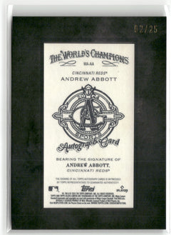 2024 Topps Allen Ginter #MA-AA Andrew Abbott Framed Mini Auto Black #/25-2