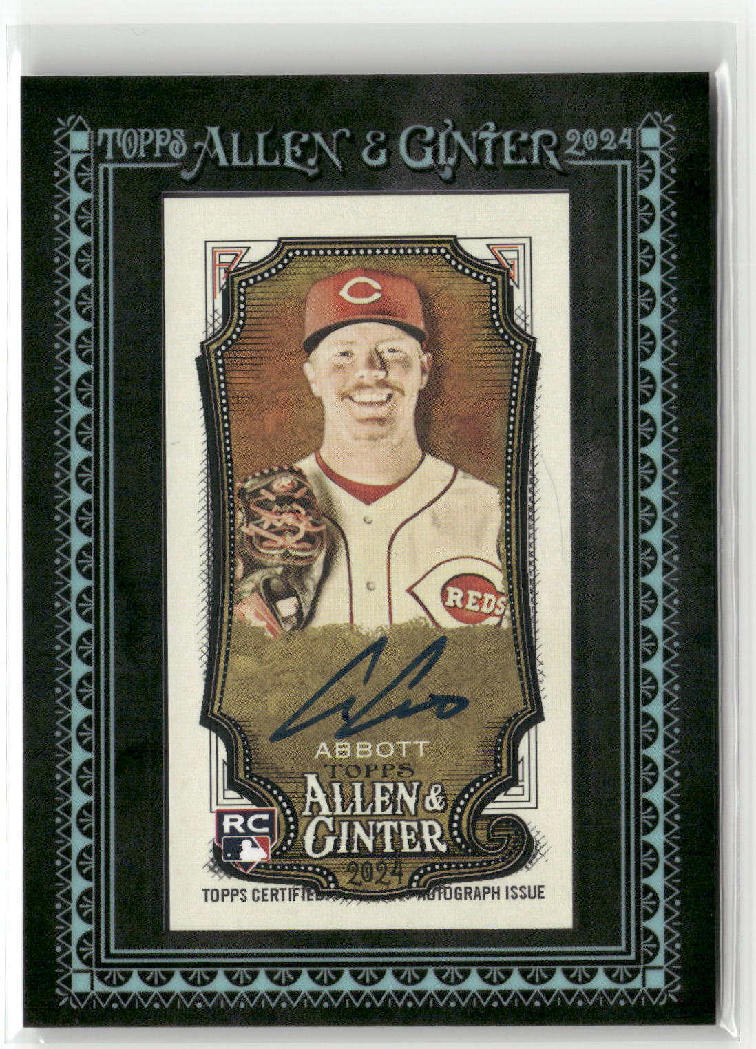 2024 Topps Allen Ginter #MA-AA Andrew Abbott Framed Mini Auto Black #/25-1