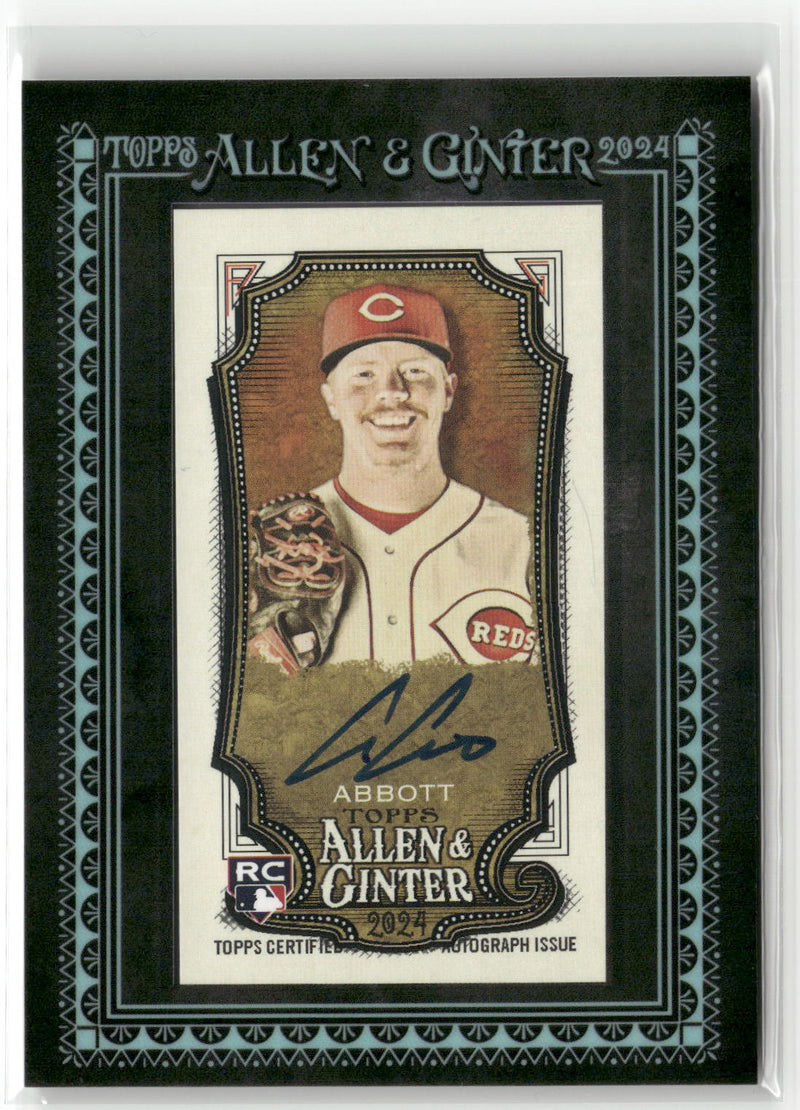 2024 Topps Allen Ginter #MA-AA Andrew Abbott Framed Mini Auto Black #/25-1