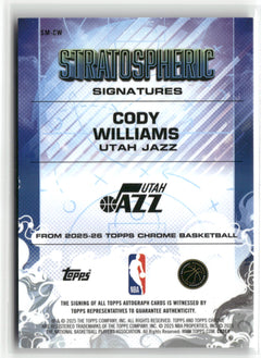 2025-26 Topps Chrome #SM-CW Cody Williams Stratospheric Signatures-2