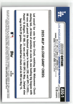 2025 Topps Update #ASG-1 Shohei Ohtani 2025 All-Star Game-2