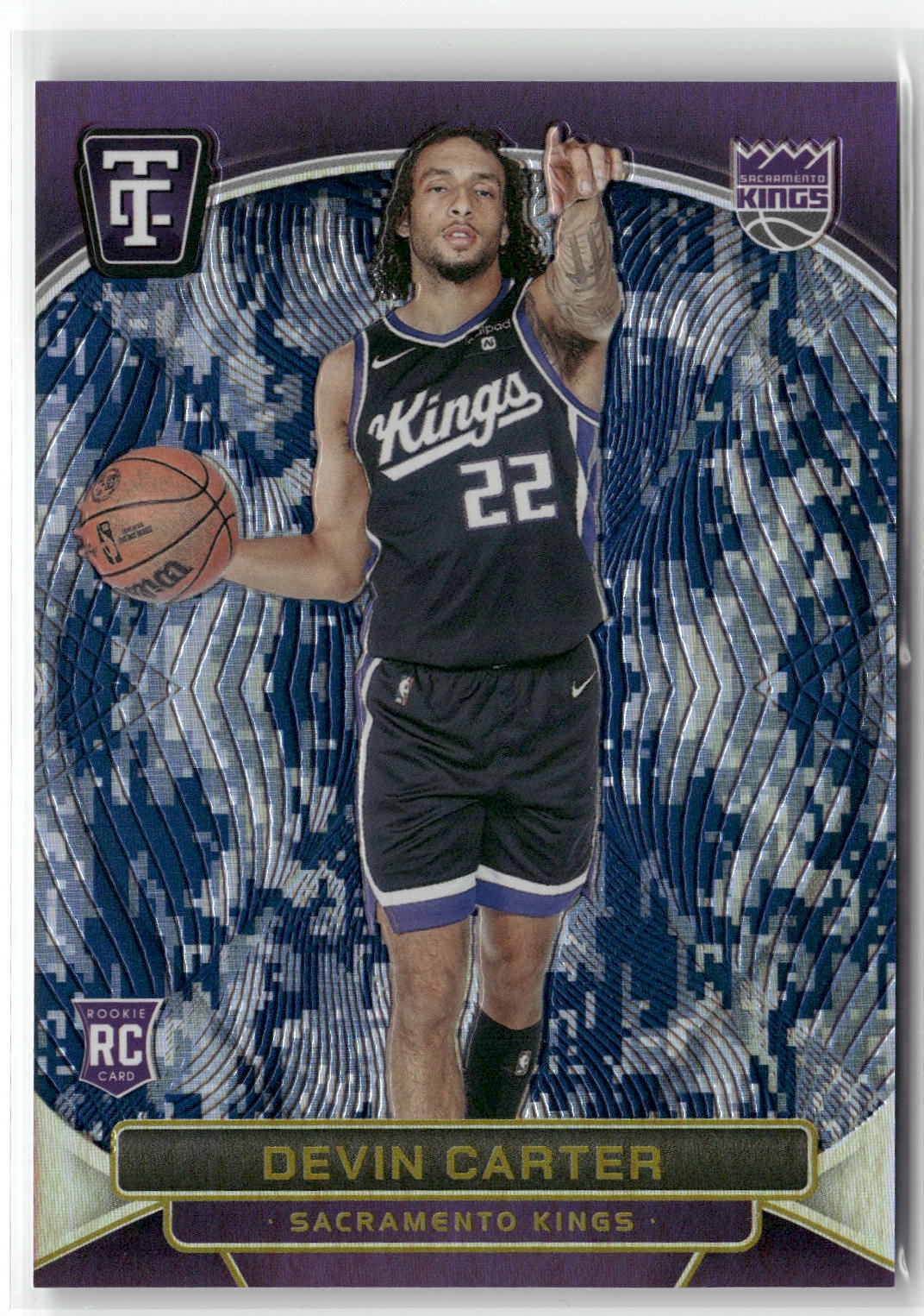 2024-25 Panini Totally Certified #141 Devin Carter Blue Camo Platinum #/35