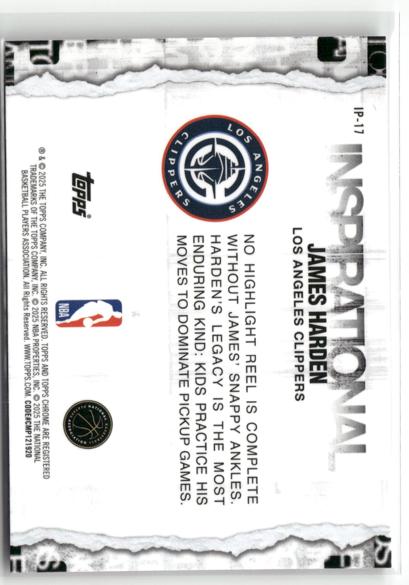 2025-26 Topps Chrome #IP-17 James Harden Inspirational Magenta Refractor #/399-2