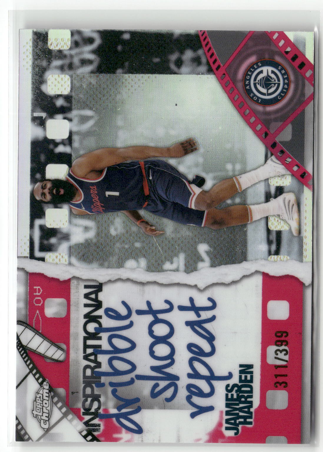 2025-26 Topps Chrome #IP-17 James Harden Inspirational Magenta Refractor #/399