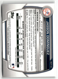 2023 Bowman #BCP-18 Jasson Dominguez Chrome Mojo Purple Refractors #/250-2