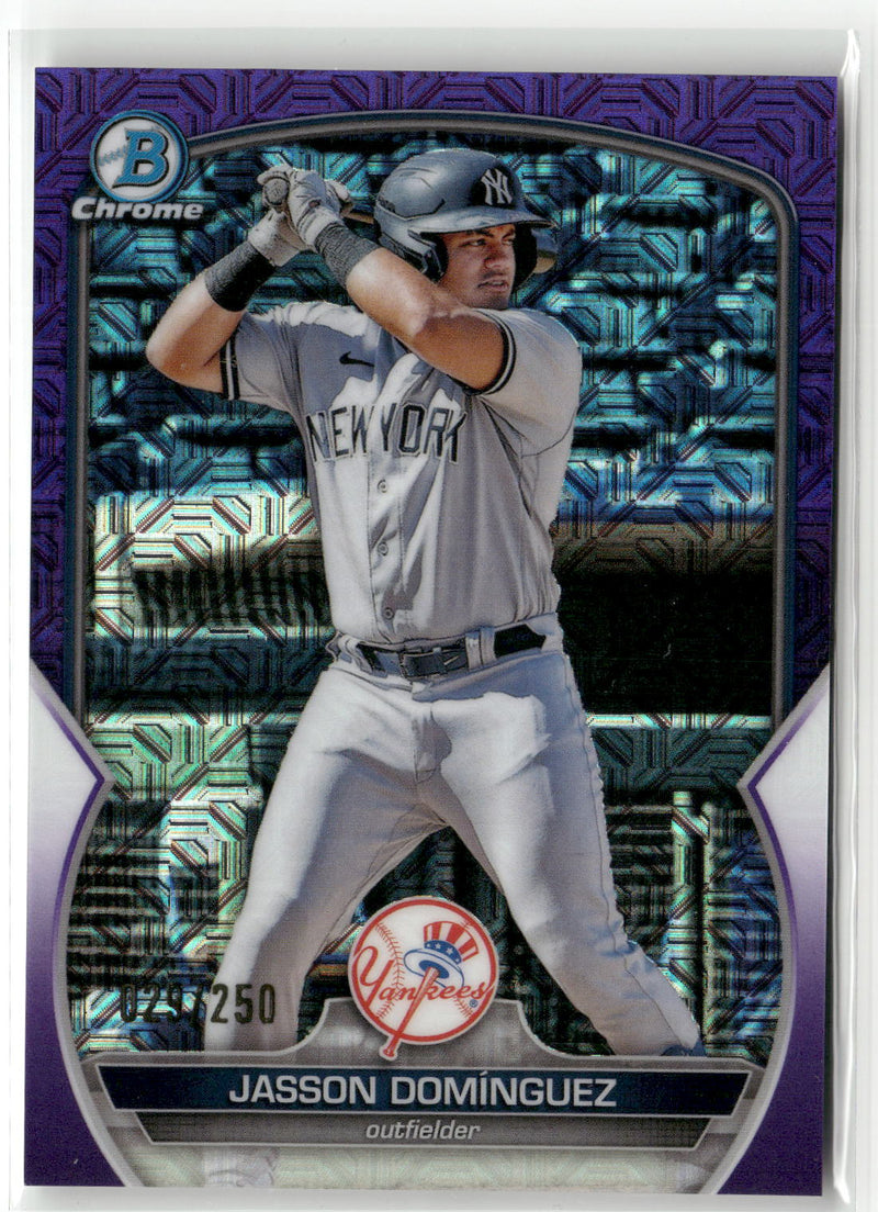 2023 Bowman #BCP-18 Jasson Dominguez Chrome Mojo Purple Refractors #/250-1