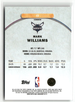2025-26 Finest #49 Mark Williams Green Refractor #/75-2