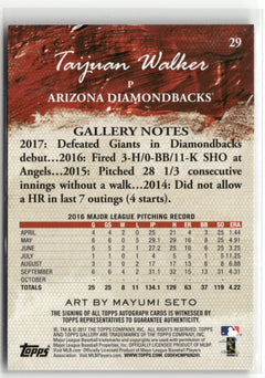 2017 Topps Gallery #29 Taijuan Walker Autographs Orange #/25-2