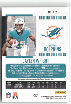 2024 Panini Contenders #132 Jaylen Wright Midfield Ticket #/50-2