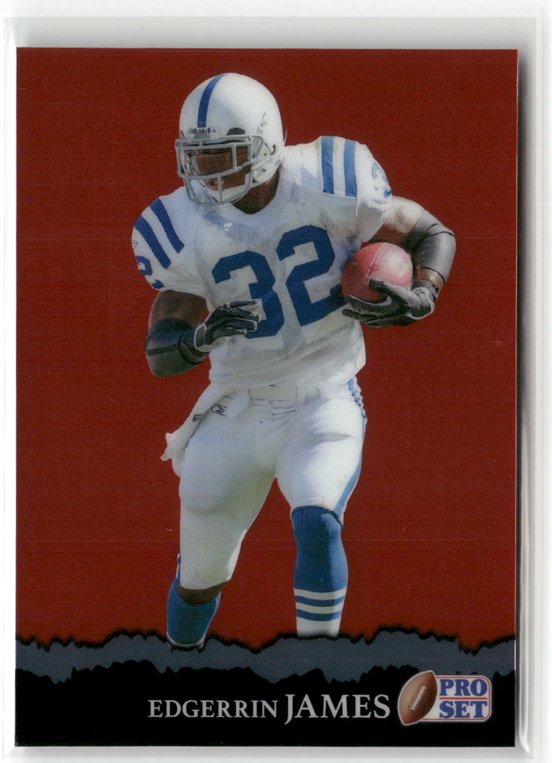 2025 Pro Set Metal #RB-35 Edgerrin James Retro Base Brite Brite Red #/5