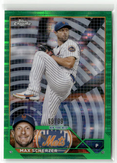 2023 Topps Chrome #148 Max Scherzer Green Sonar Refractors #/99-1