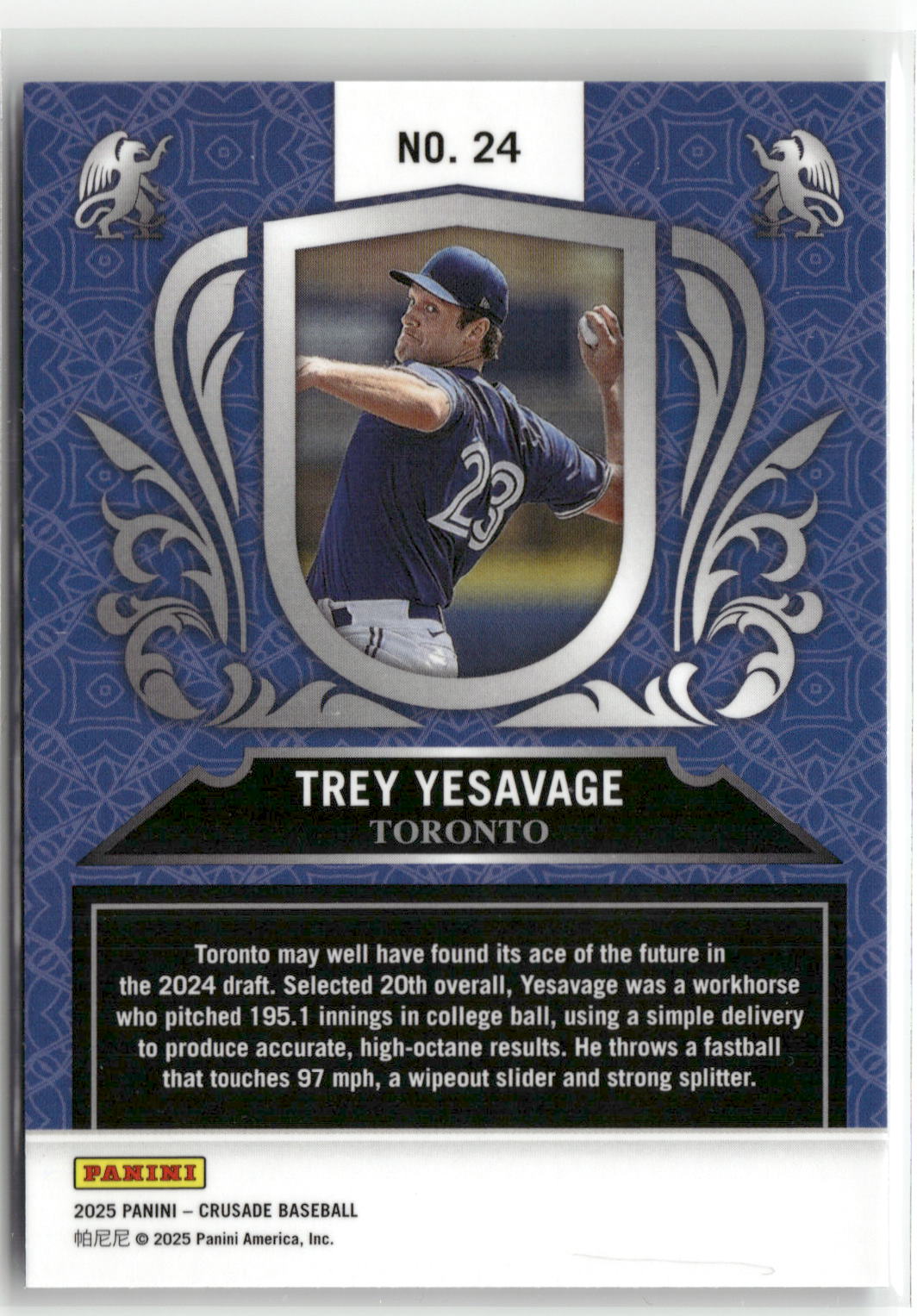 2025 Panini Crusade #24 Trey Yesavage Crusade-2