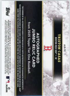 2025 Topps Tier One #AJR-TC Triston Casas Autographed Jumbo Relics #/199-2