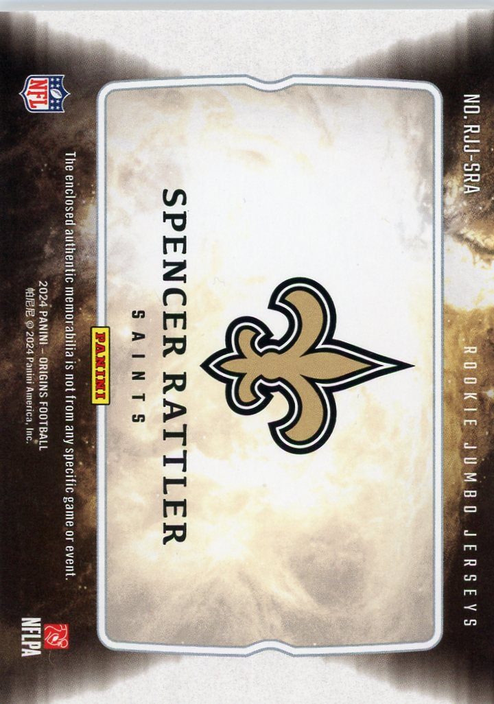 2024 Panini Origins #RJJ-SRA Spencer Rattler Rookie Jumbo Jerseys #/199-2