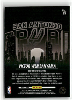 2023-24 Hoops Premium Stock #25 Victor Wembanyama City Edition Silver Prizm-2