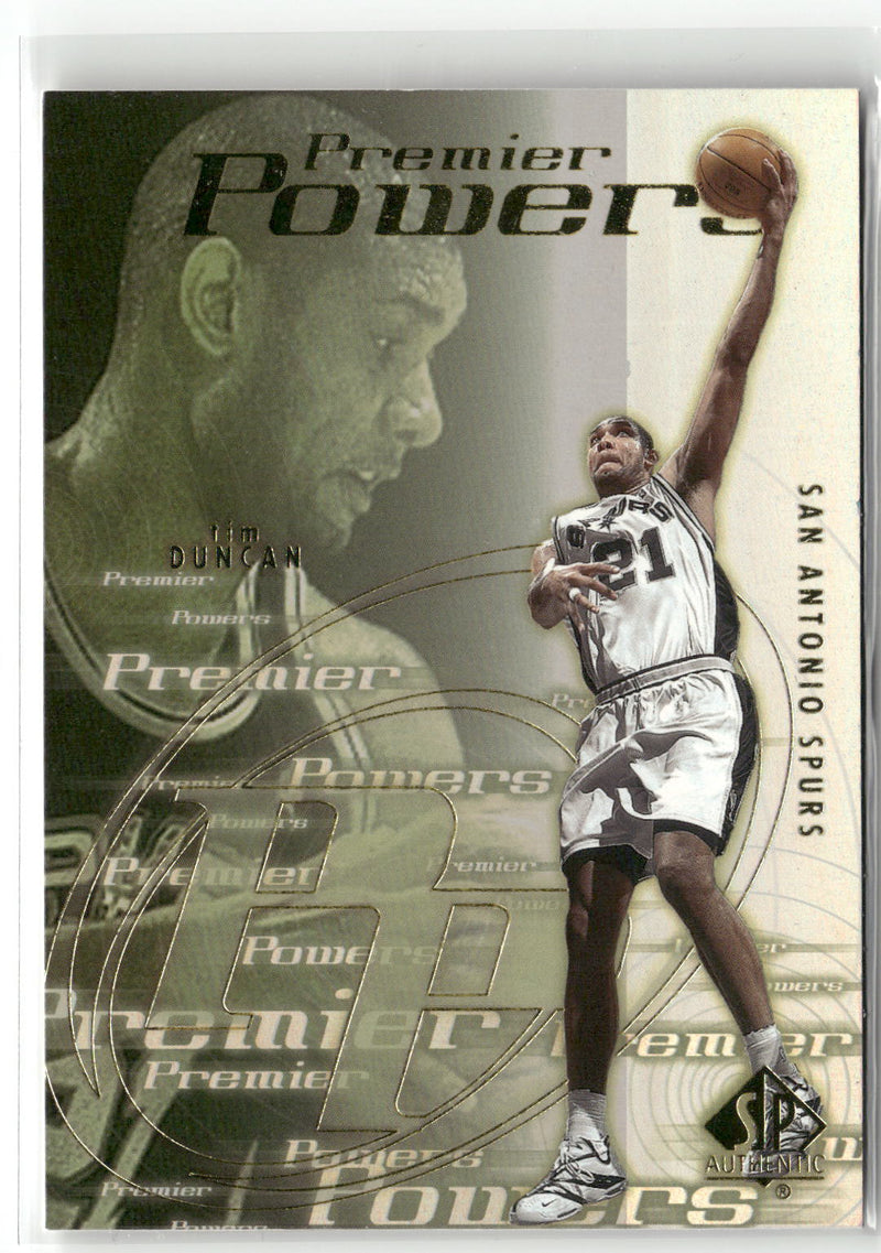 2000-01 SP Authentic #P7 Tim Duncan Premier Powers-1