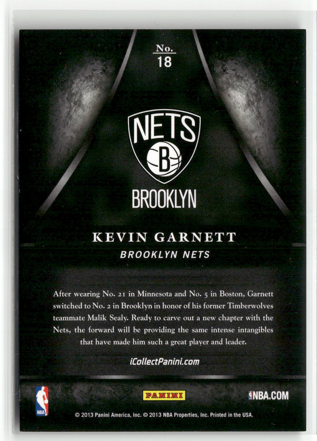 2013 Panini Black Friday #18 Kevin Garnett Lava Flow-2