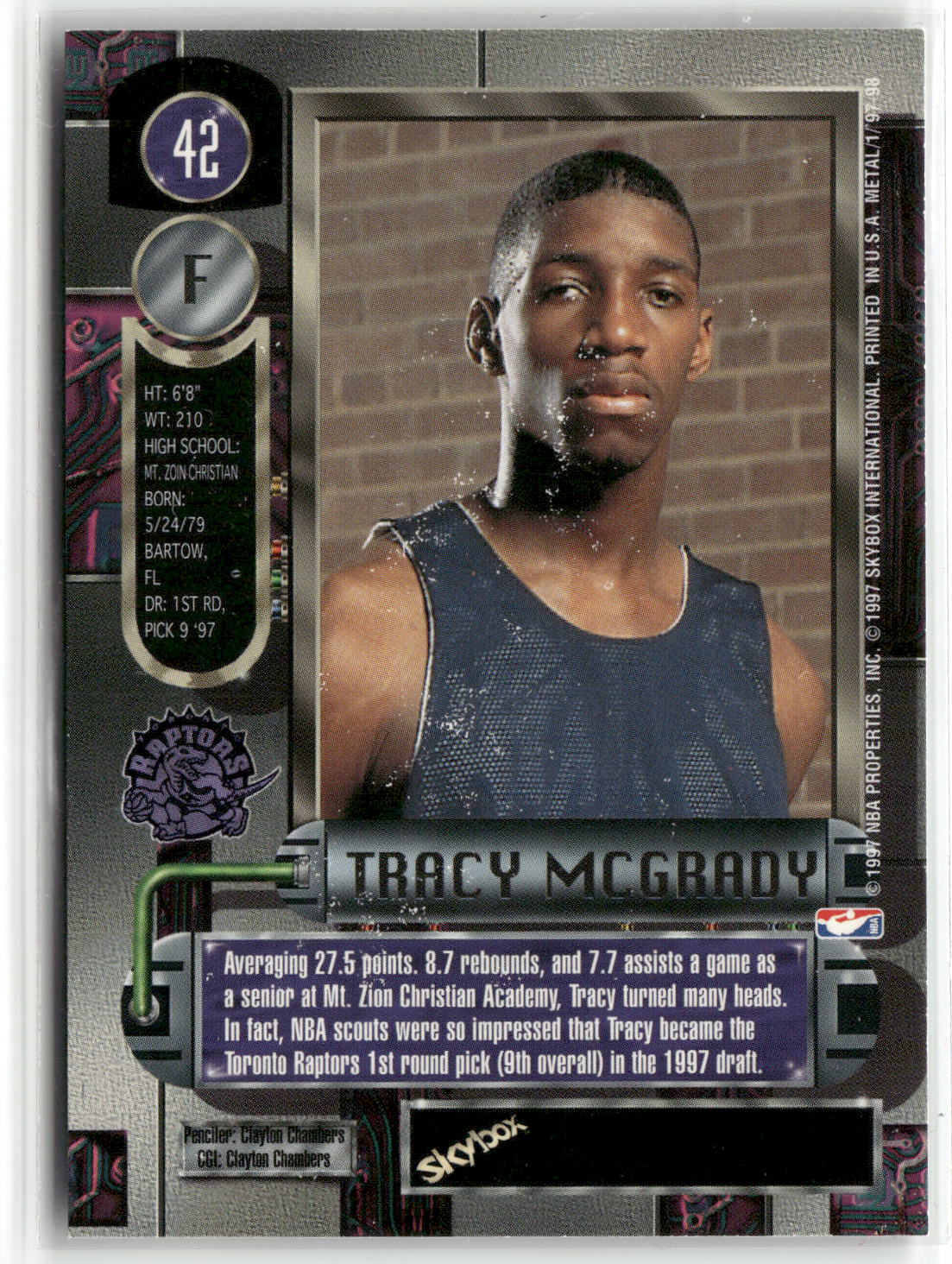1997-98 Metal Universe #42 Tracy McGrady-2