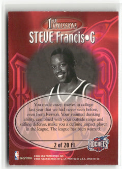 1999-00 SkyBox Apex #2 FI Steve Francis First Impressions-2