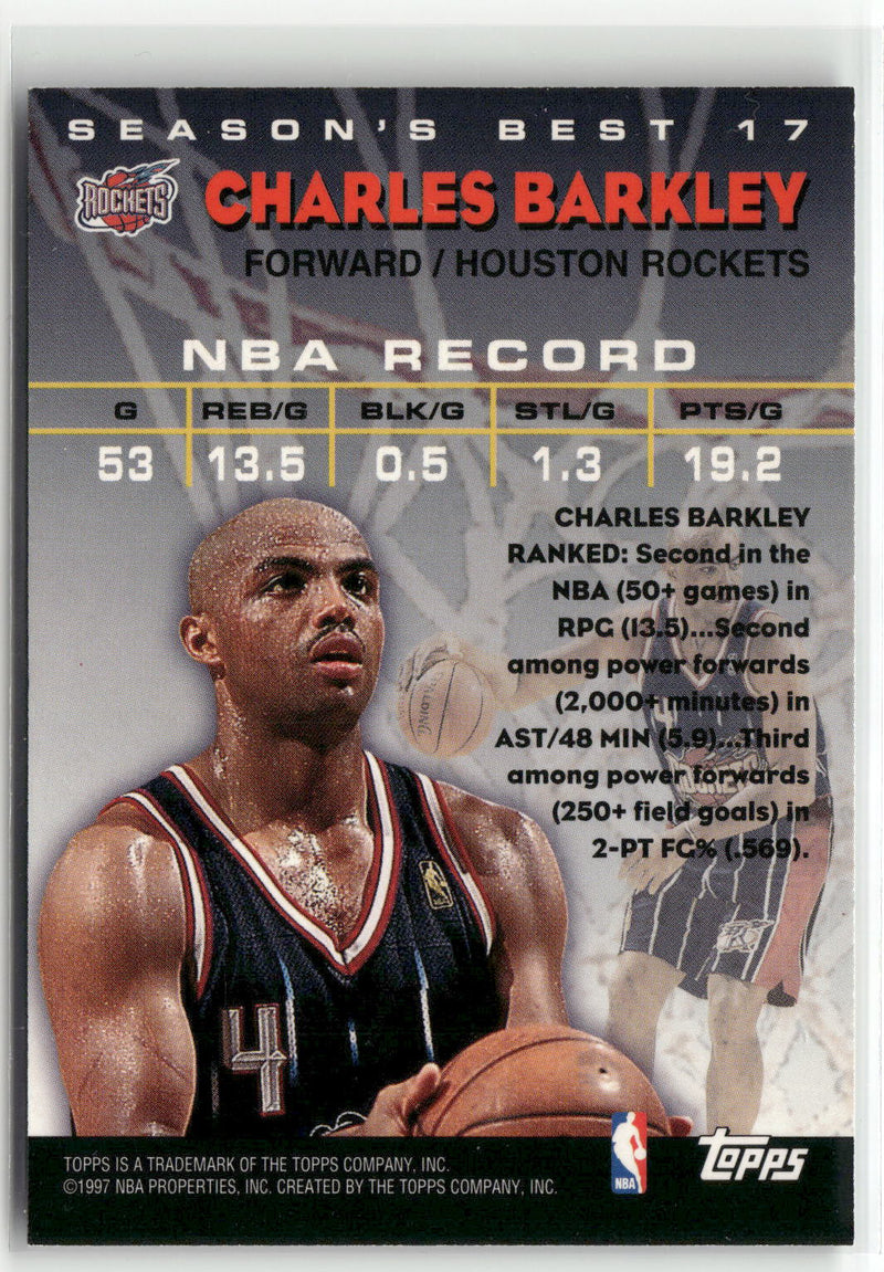 1997-98 Topps #17 Charles Barkley Season's Best-2