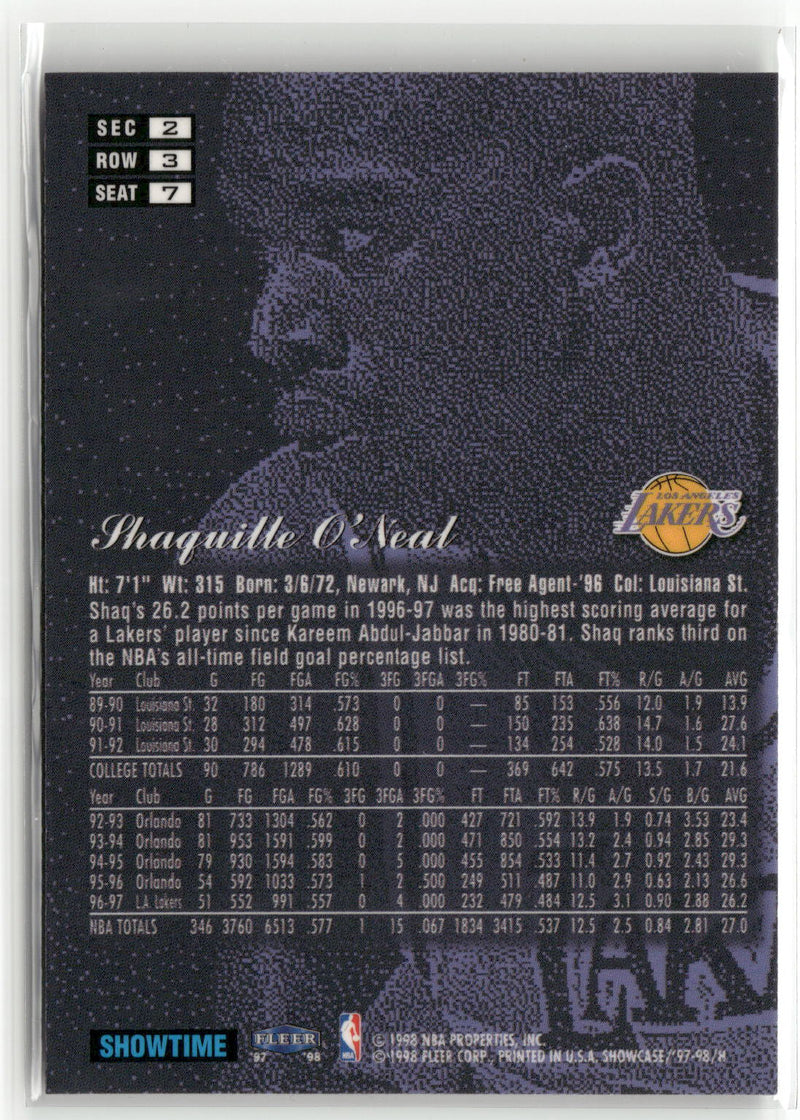 1997-98 Flair Showcase #7 Shaquille O'Neal-2