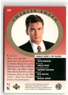 1995-96 Upper Deck #339 Michael Jordan / Charlie Sheen-2