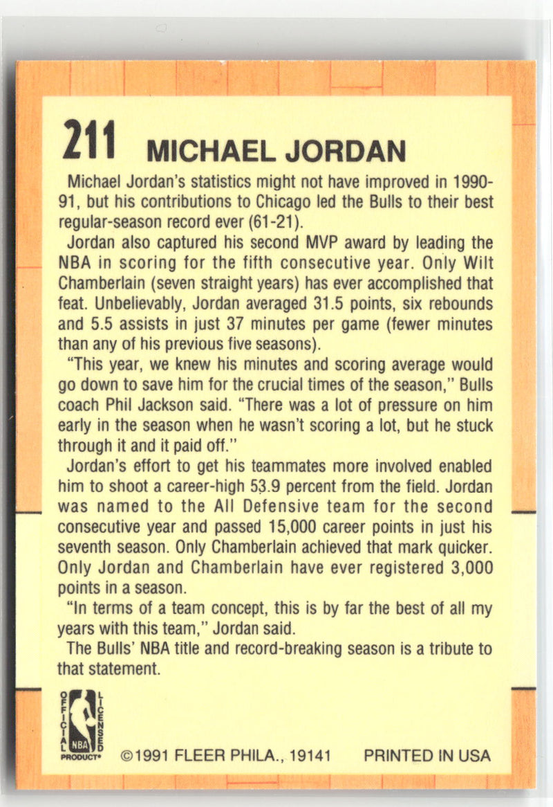 1991-92 Fleer #211 Michael Jordan-2