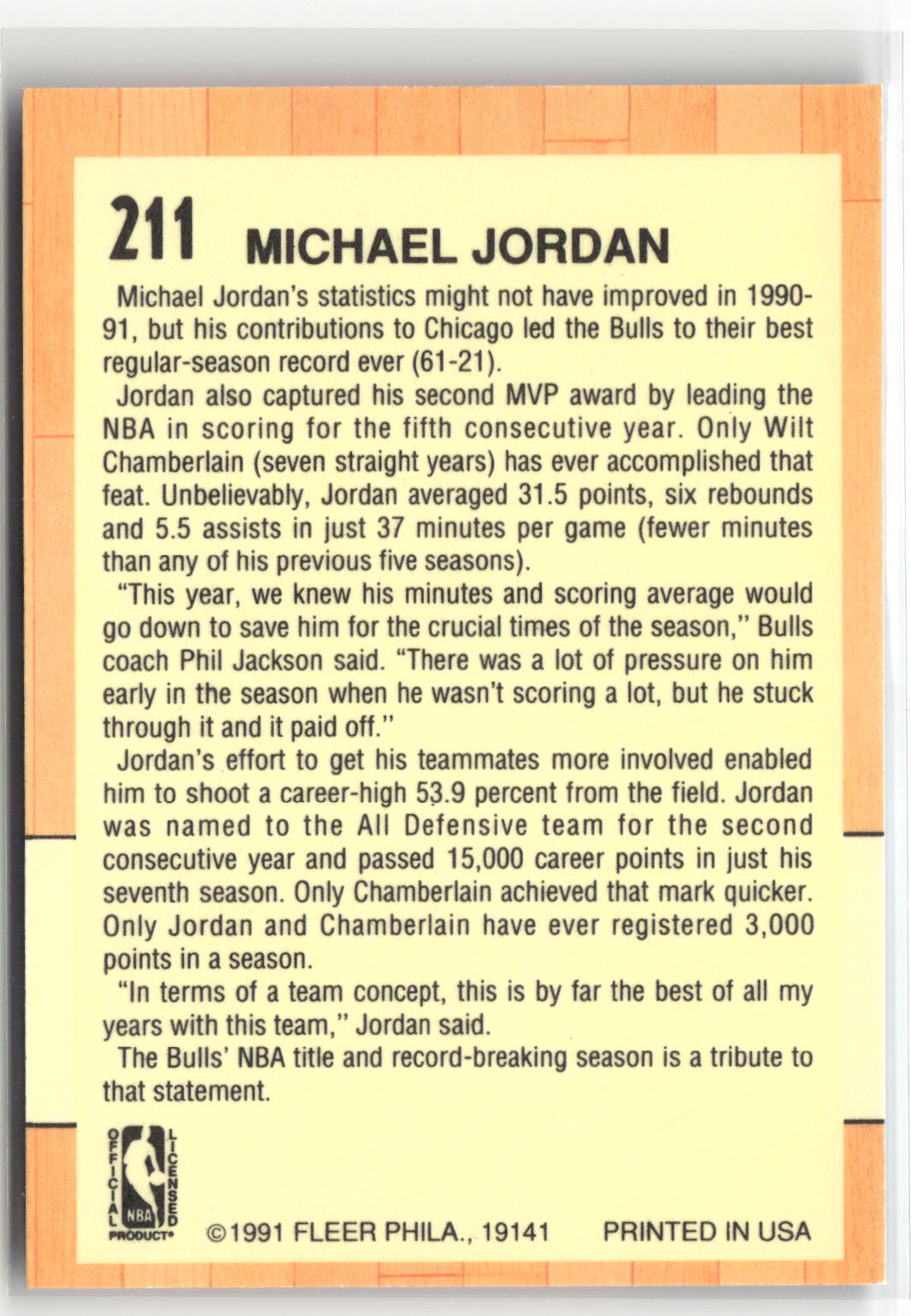 1991-92 Fleer #211 Michael Jordan