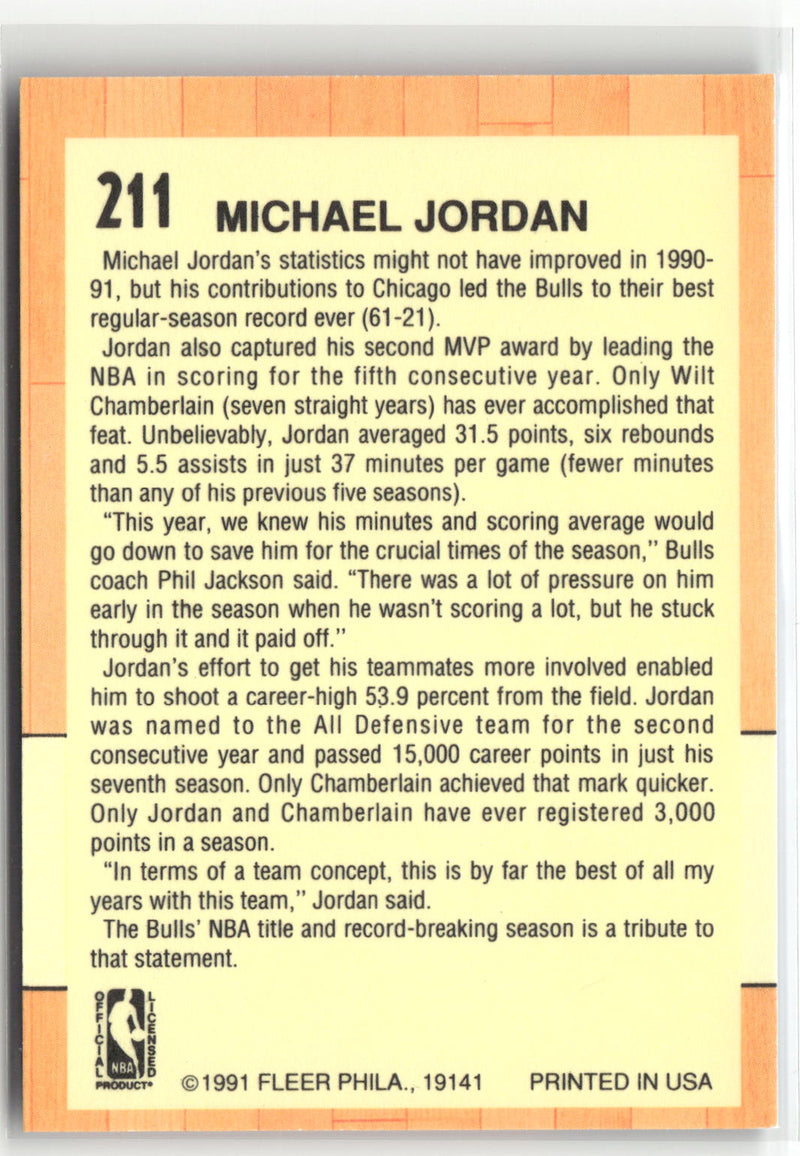 1991-92 Fleer #211 Michael Jordan-2