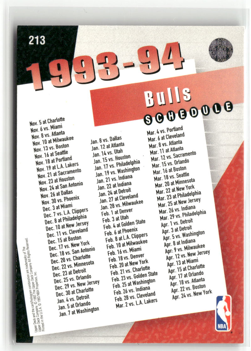 1993-94 Upper Deck #213 Chicago Bulls-2