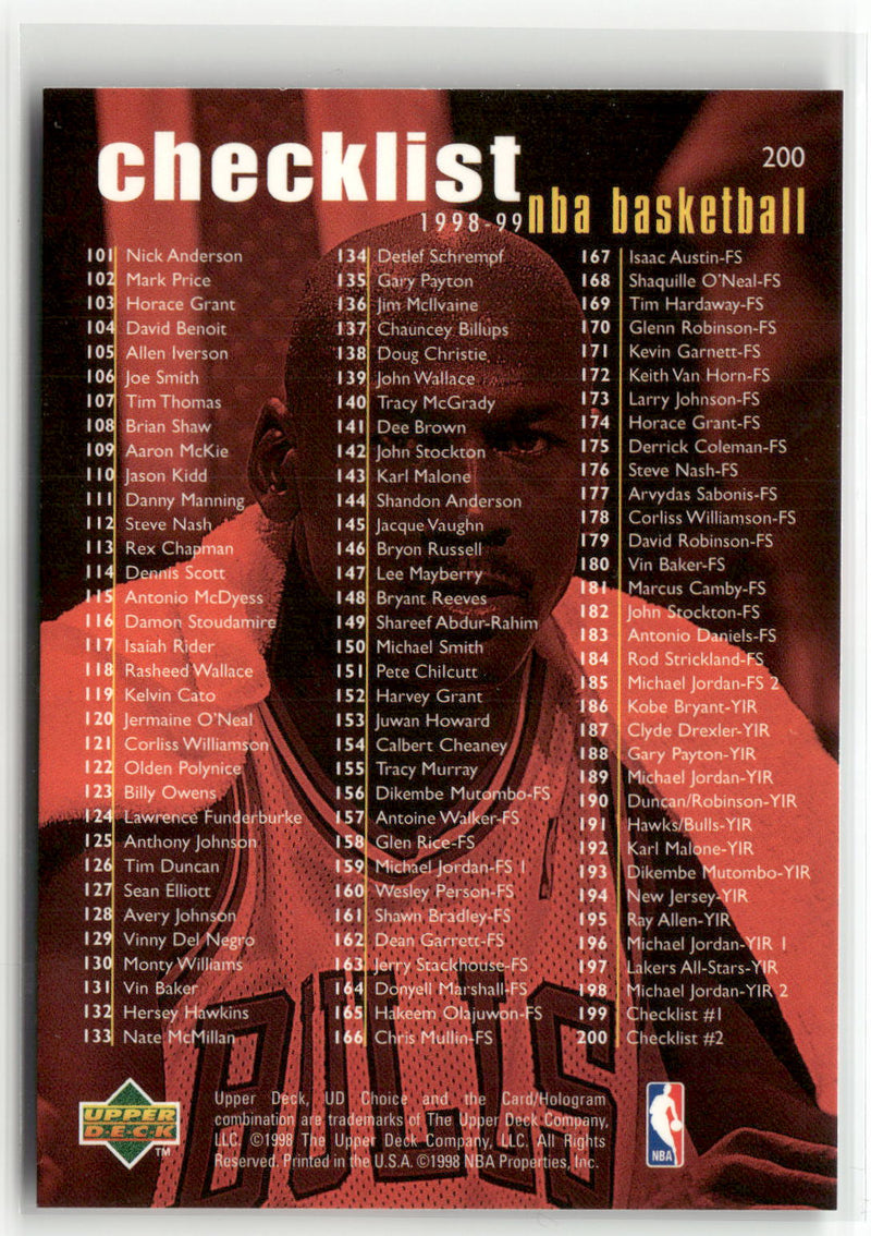 1998-99 UD Choice #200 Michael Jordan-2