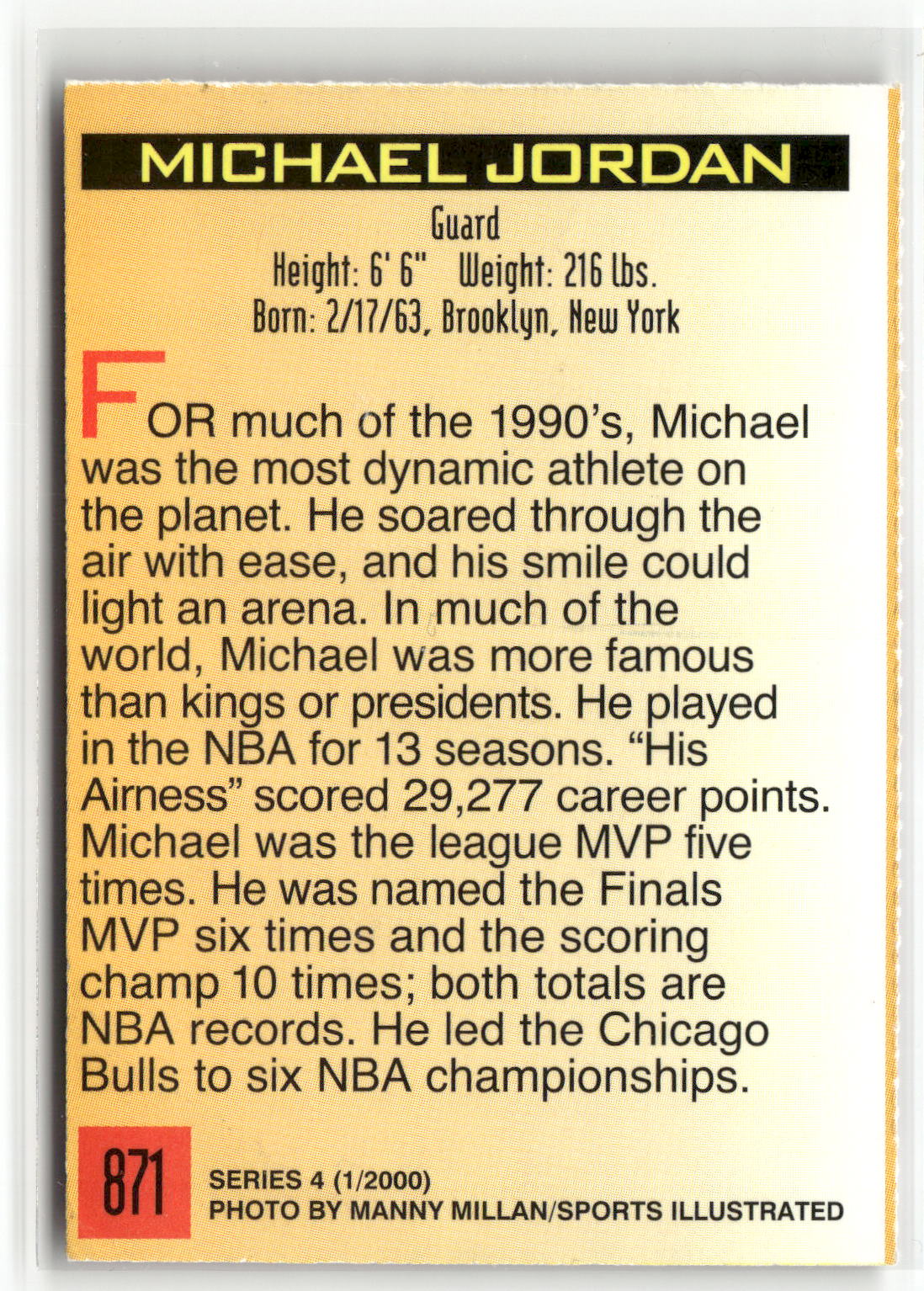 2000 Sports Illustrated for Kids I (Jan-Nov 2000) #871 Michael Jordan-2