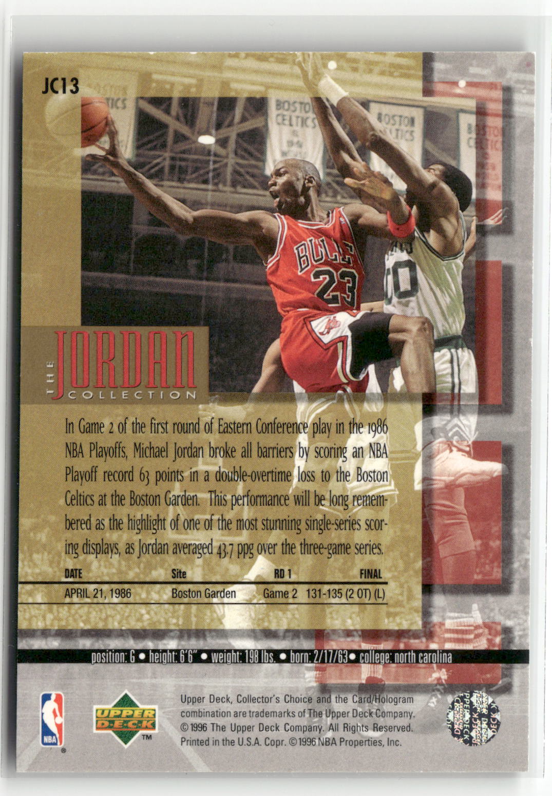1995-96 Upper Deck #JC13 Michael Jordan The Jordan Collection-2