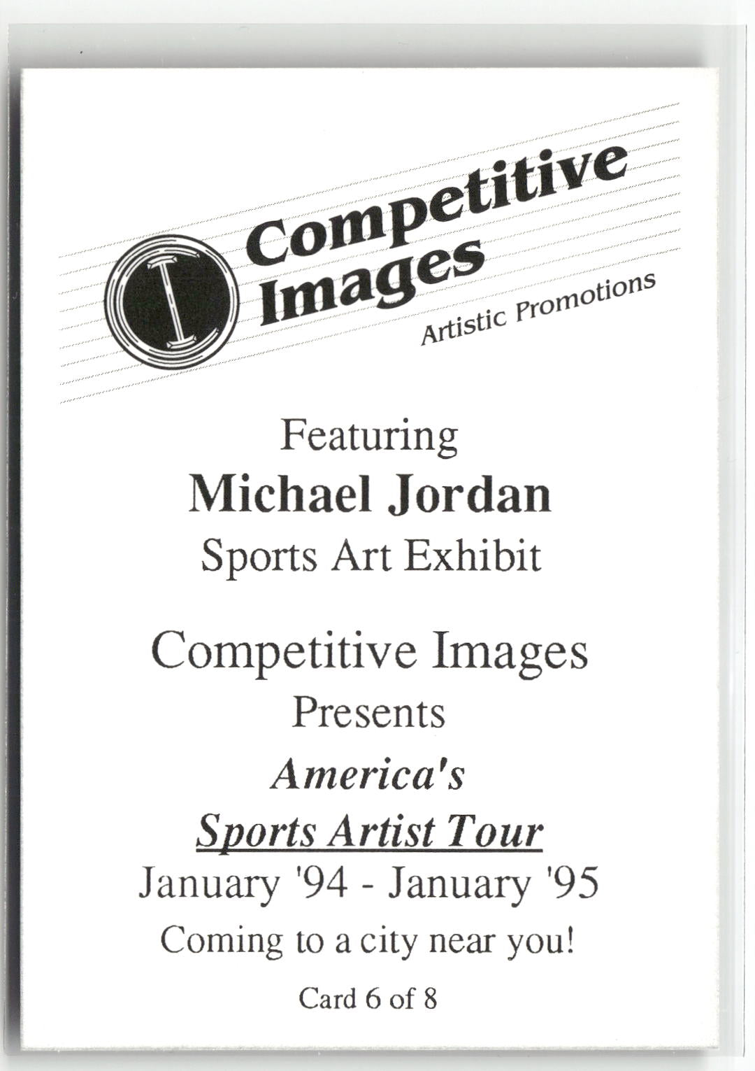 1994-95 Competitive Images Artistic Promotions #6 Michael Jordan-2